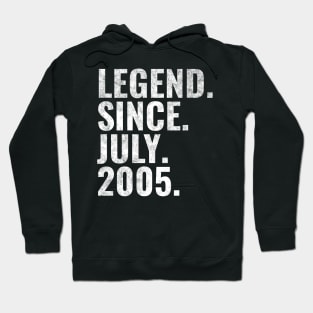 Legend since July 2005 Birthday Shirt Happy Birthday Shirts Hoodie